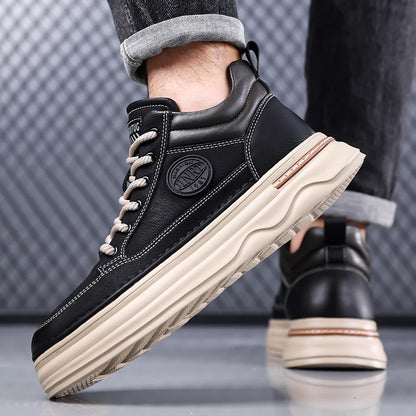 High Quality Men's Casual Leather Thick Bottom Oxford Shoes Fashion Outdoor Flat Top Quality Oxford Shoes Handmade Walking Shoes