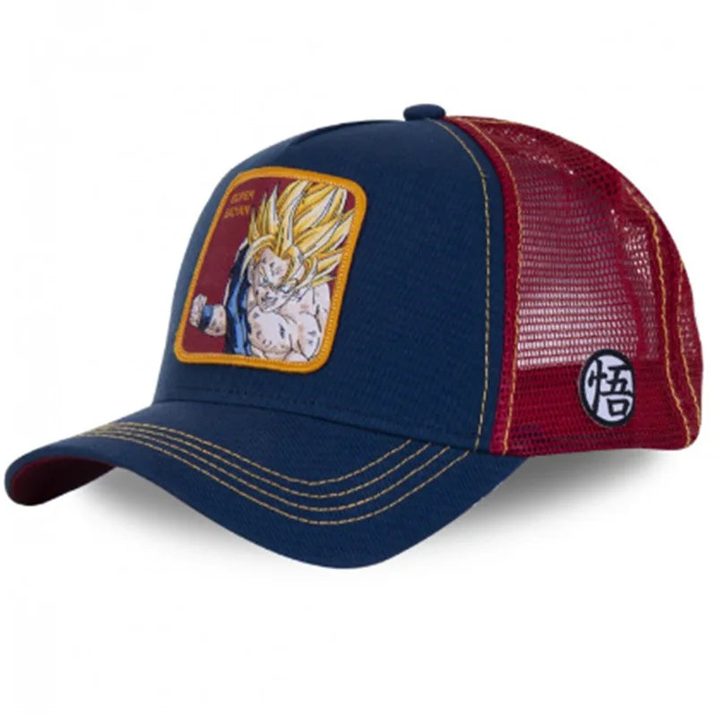 Dragon Ball Z stílusú anime Son Goku pamut új baseball sapka férfiaknak és nőknek, hiphop, apáknak, állítható hálós sapka, teherautós sapka