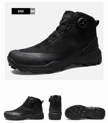 HUMTTO Leather Shoes for Men Winter Camping Outdoor Men's Sports Shoes Breathable Trekking Boots Man Non-slip Hiking Sneakers