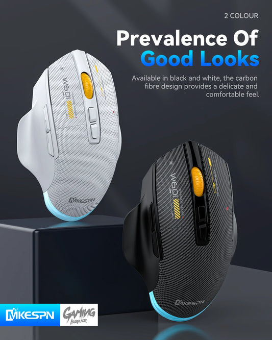 Rato Gaming Sem Fios Bluetooth, 12800 DPI, Rato RGB com Fio/Sem Fios com 7 Botões Programáveis, para PC e Portátil, Gaming