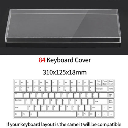 Funda protectora transparente de acrílico para teclado mecánico, cubierta antipolvo para teclado de 60/61/64 96 98104/108 teclas y cubierta para ratón