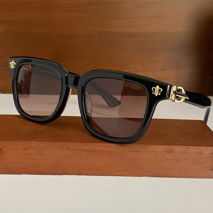 New Men's Fashion Trend Personalized Acetate Sunglasses High Quality Brand Design Retro Luxury UV400 Women's Outdoor Sun Glasses