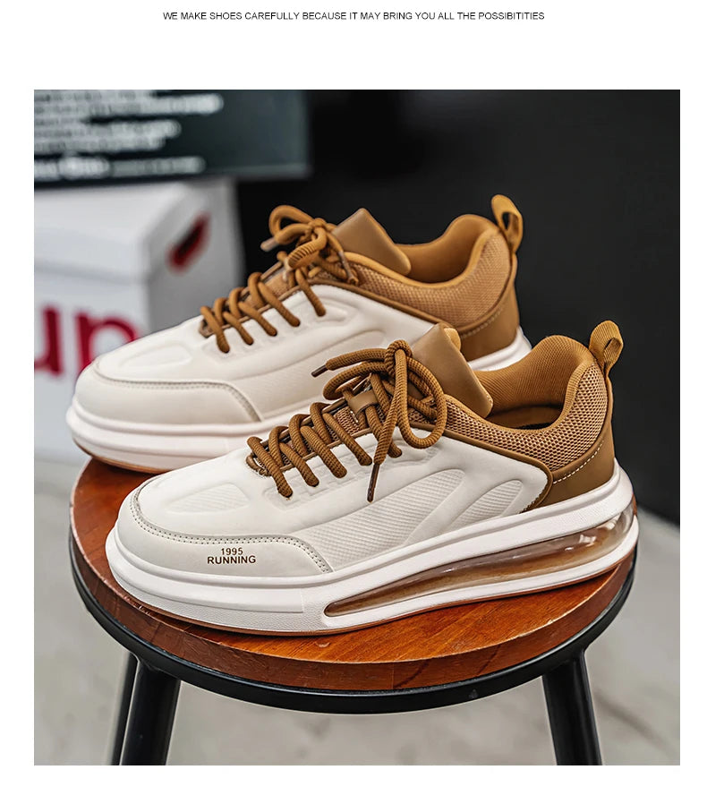 Ténis desportivos de corrida para homem com amortecimento a ar; ténis casuais, respiráveis e leves para mulher; ténis desportivos confortáveis e antiderrapantes para caminhada