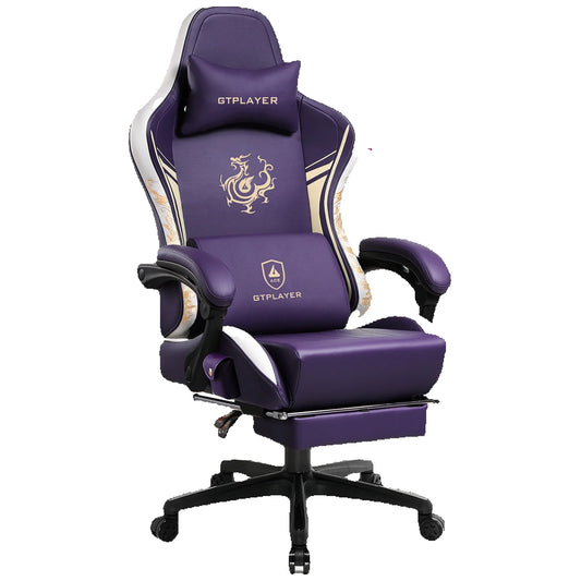 GTPLAYER Gaming chair Gamer chair with Bluetooth Speakers and Footrest Dragon Series Office Chair Ergonomic Gaming chair