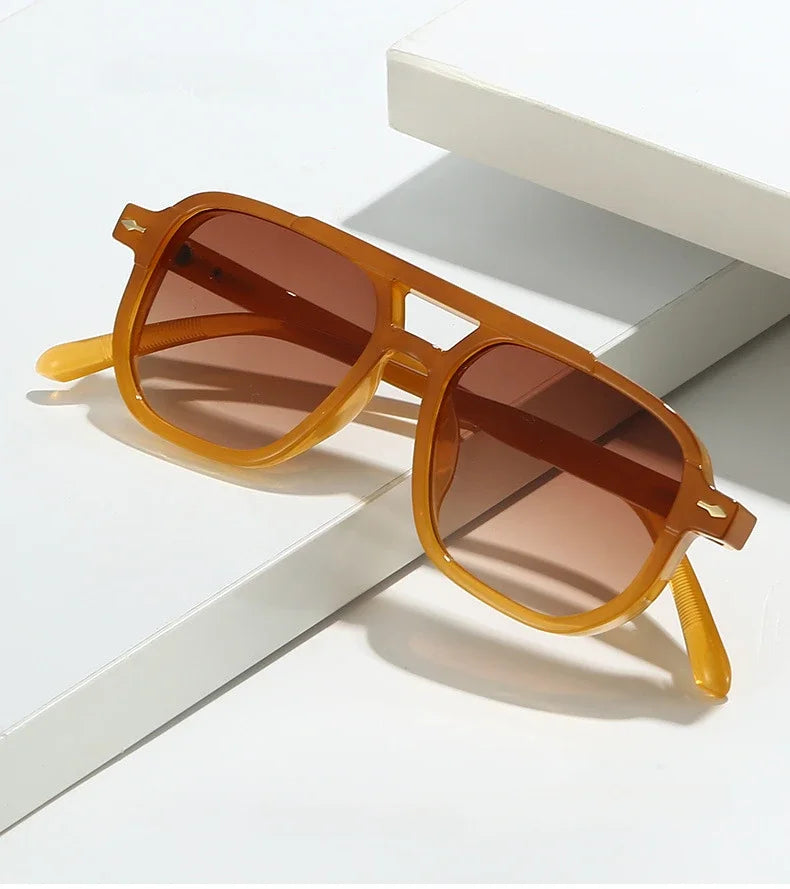 Frame-shaped arrow decorative sunglasses, suitable for both men and women for daily outings, perfect for sun protection.