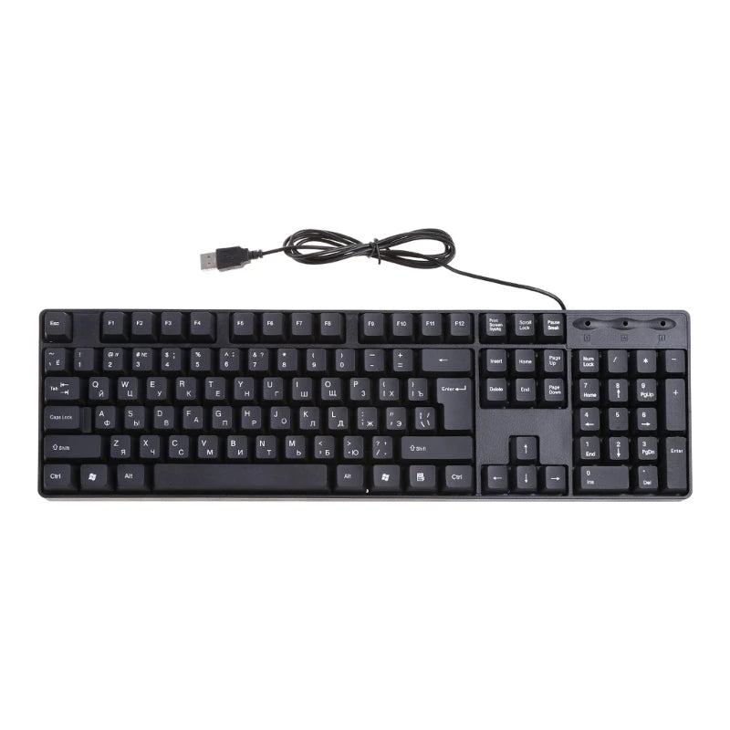 Teclado ergonómico USB para PC, teclado ruso / teclado inglés DropShipping
