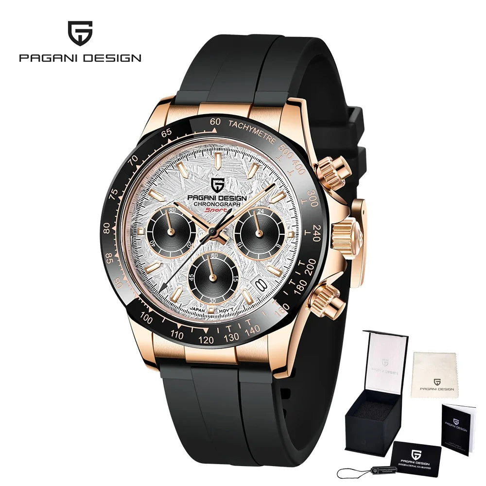 2026 New PAGANI DESIGN PD-1664 Meteorite Dial Fashion Men Quartz Wristwatches 100M Sapphire Glass Chronograph relogio masculino
