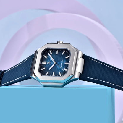 Nuovo orologio di lusso quadrato PAGANI DESIGN 2026 da uomo al quarzo, vetro zaffiro AR, movimento giapponese, luminoso, in acciaio 316L all steel