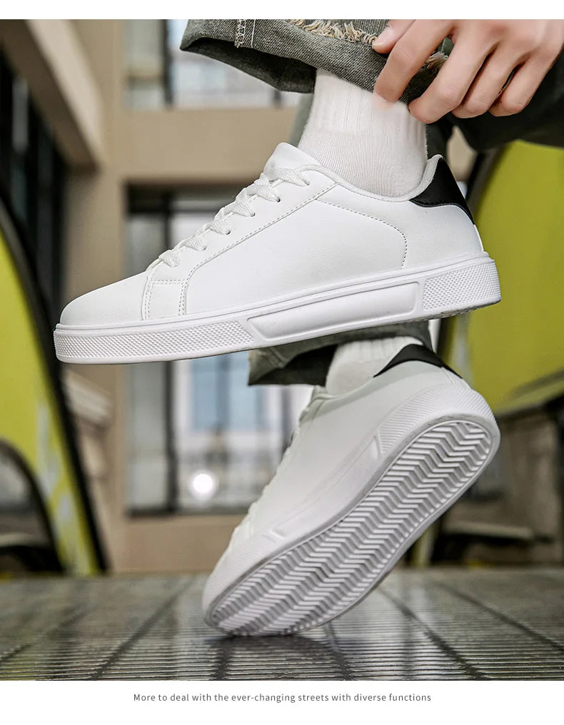 Sapatos de couro sintético para homem, ténis, sapatos casuais da moda, calçado de lazer para homem, ténis masculinos, calçado vulcanizado para homem, sapatos para casal, sapatos para mulher