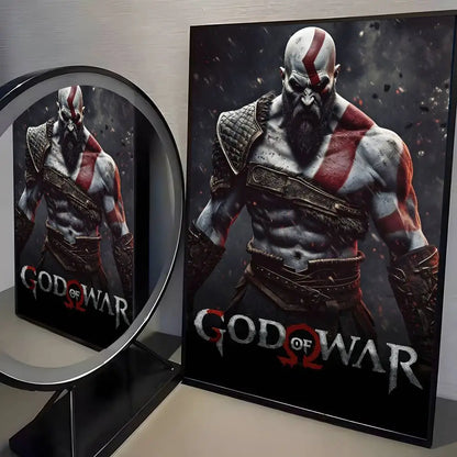 Classic pop God of War Ragnarok poster art HD canvas advanced aesthetic Printing Paper Wall Art for Living Room Home Decor