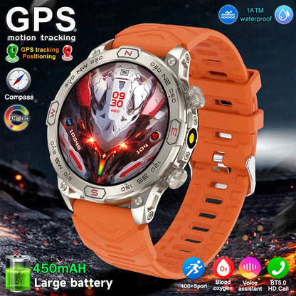 Men's Fashion Outdoor Sport GPS Smart Watch with AMOLED HD Screen, Heart Rate Monitor, and Waterproof Features