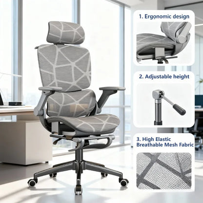 Air Titan Full Mesh Office Computer Gaming Ergonomic Three Zone Lumbar Support Student Desk Chair with Good Ventilation Design