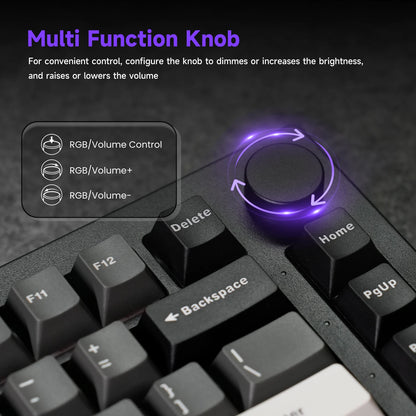 Akko 5075 V3 Keyboard 75% ANSI-US With Volume Hot-swappable RGB USB Type-C/2.4g&BT5.0 Tri-mode Custom Gaming Mechanical Keyboard