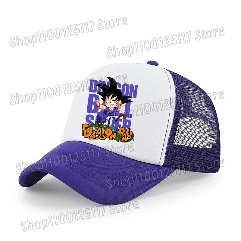Dragon Ball baseball sapka, anime-nyomtatott sapkák, lélegző, csúcsos sapka, rajzfilm, Goku, nyári sport, snapback, hálós napellenzős sapka, gyermekajándék