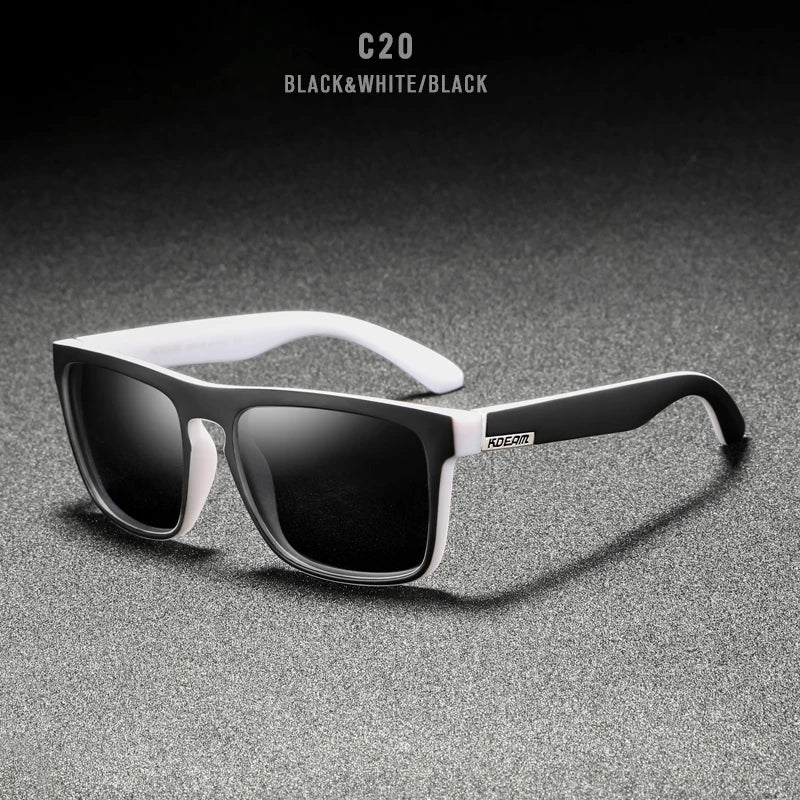 KDEAM Polarized Designer Square Sunglasses Men or Women Elastic Paint Frame Mirror Sun Glasses 17 Colors Available