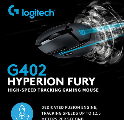 Logitech (G) G402 herní myš drátová myš pro e-sport mechanická myš s programovatelnými makry pro CSGO, PUBG a kompetitivní hraní