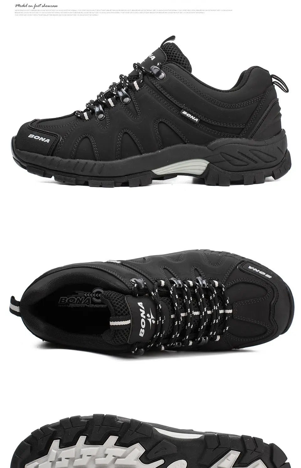 BONA nyhed i klassisk stil – vandresko til mænd med snørebånd, sportssko til mænd, udendørs jogging-, trekking- og sneakersko