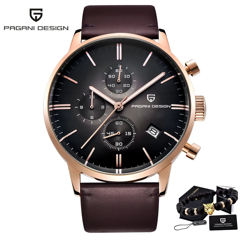 PAGANI DESIGN New 2720K Men Watch VK67 Quartz Wristwatch Multi functional Chronograph Sapphire Glass Waterproof Clock Watch Gift