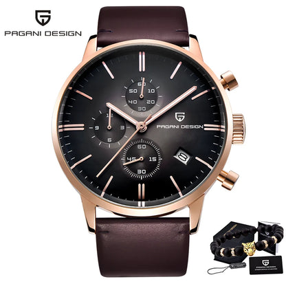PAGANI DESIGN New 2720K Men Watch VK67 Quartz Wristwatch Multi functional Chronograph Sapphire Glass Waterproof Clock Watch Gift