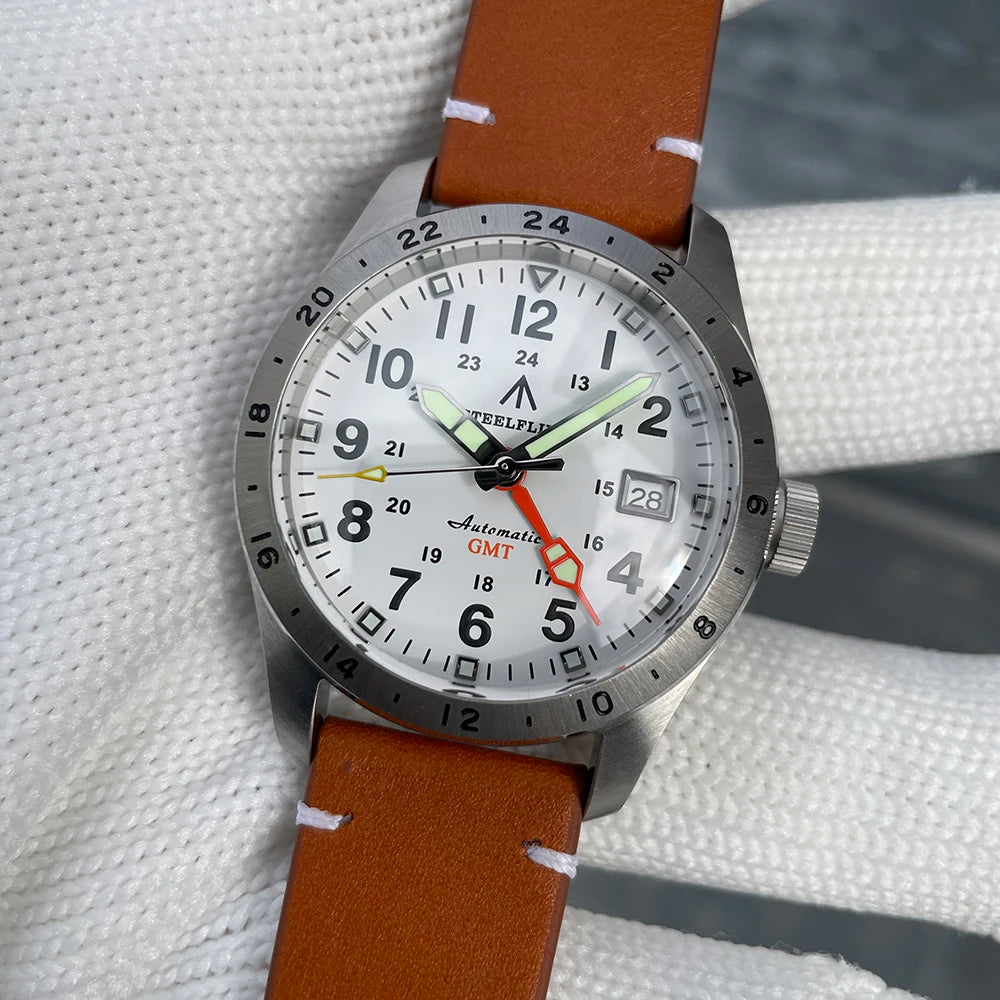 STEELFLIER Ufficiale SF792 GMT Orologio da polso meccanico Movimento NH34 Super BGW9 C3 Luminoso Impermeabile fino a 200 m Orologio da immersione di lusso da uomo