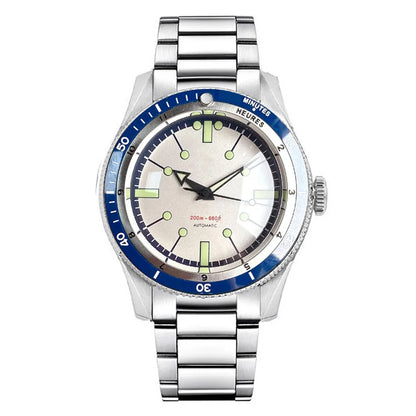Tandorio NH35A PT5000 Mechanical Mens Watch 20BAR Waterproof Sapphire Luminous Red Black Dial Stainless Steel Bracelet New Clock