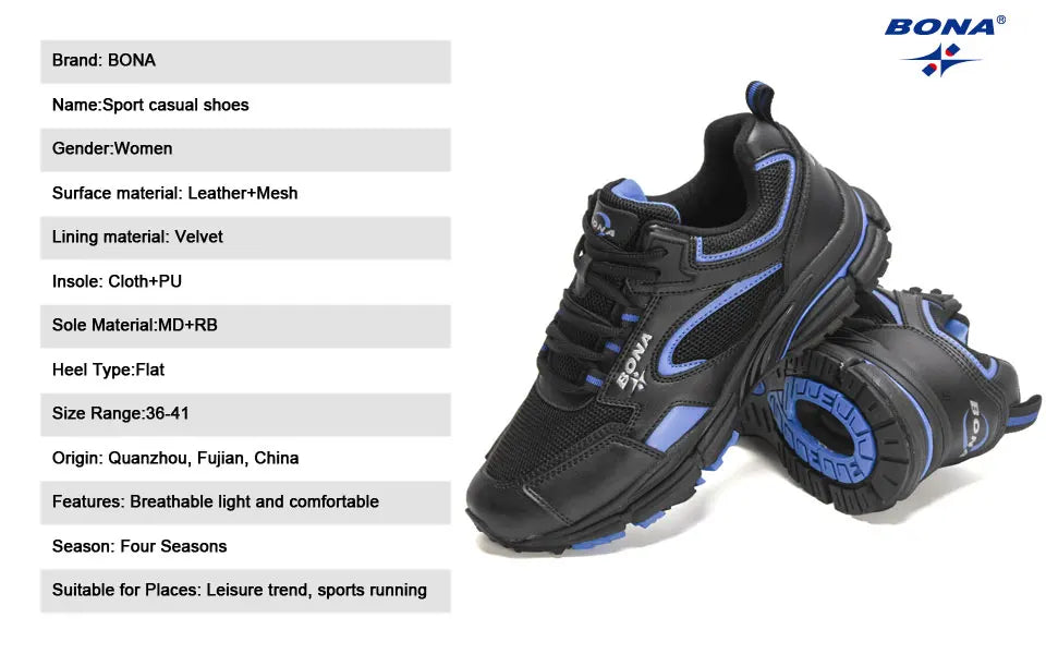 BONA New Designers Laufschuhe – Atmungsaktive Outdoor-Sportschuhe für Damen – Leichte Sneaker – Bequeme Sportschuhe für Damen