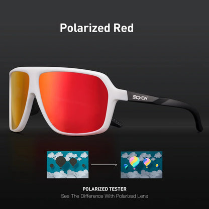 Scvcn Polarized Fishing Sunglasses Outdoor Sport Entertainment Glasses Outdoor Cycling Road Bike UV400 Protective Frame Glasses