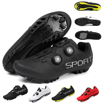 Scarpe da ciclismo ultraleggere, traspiranti e leggere, suole rigide compatibili SPD per allenamento e competizioni su bici da strada e mountain bike