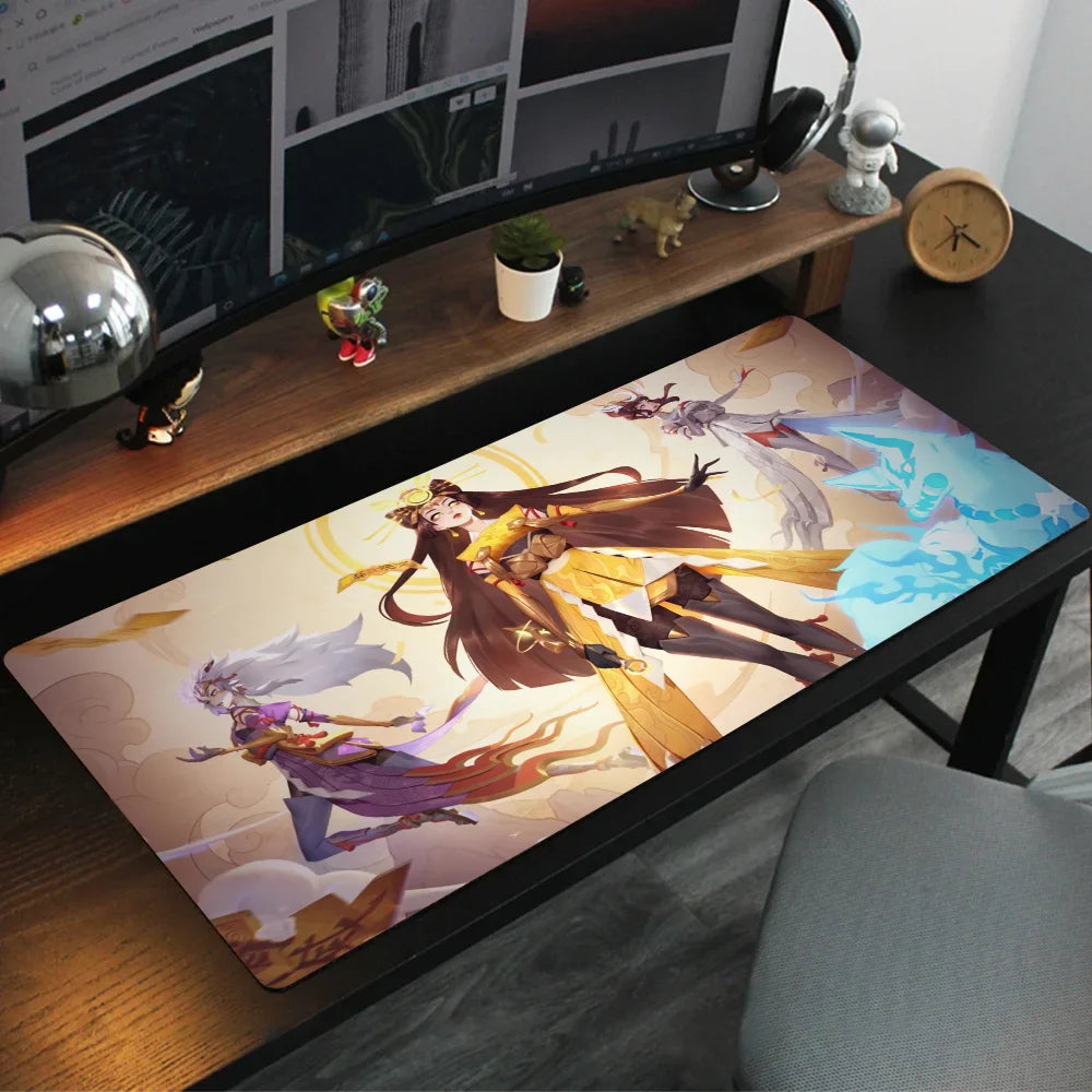 Mousepad Amaterasu Kiriko Overwatch, covoraș pentru mouse și birou cu suport, accesorii gaming Prime Gaming, pad XXL pentru tastatură, covoraș de protecție