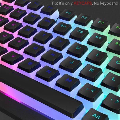 Pudding PBT Keycaps 129 Keys Double Shot Translucent for 60% 80% 100% Layout OEM Profile for RGB Mechanical Gaming Keyboard