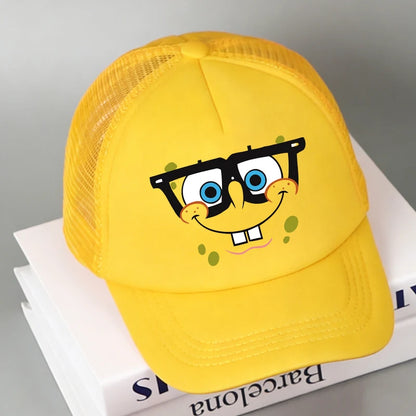 SpongeBobs Baseball Cap Kids Adult Kawaii Expression Sun Hat Summer Breathable Mesh Sunbonnet Outdoor Sports Headgear Gift New
