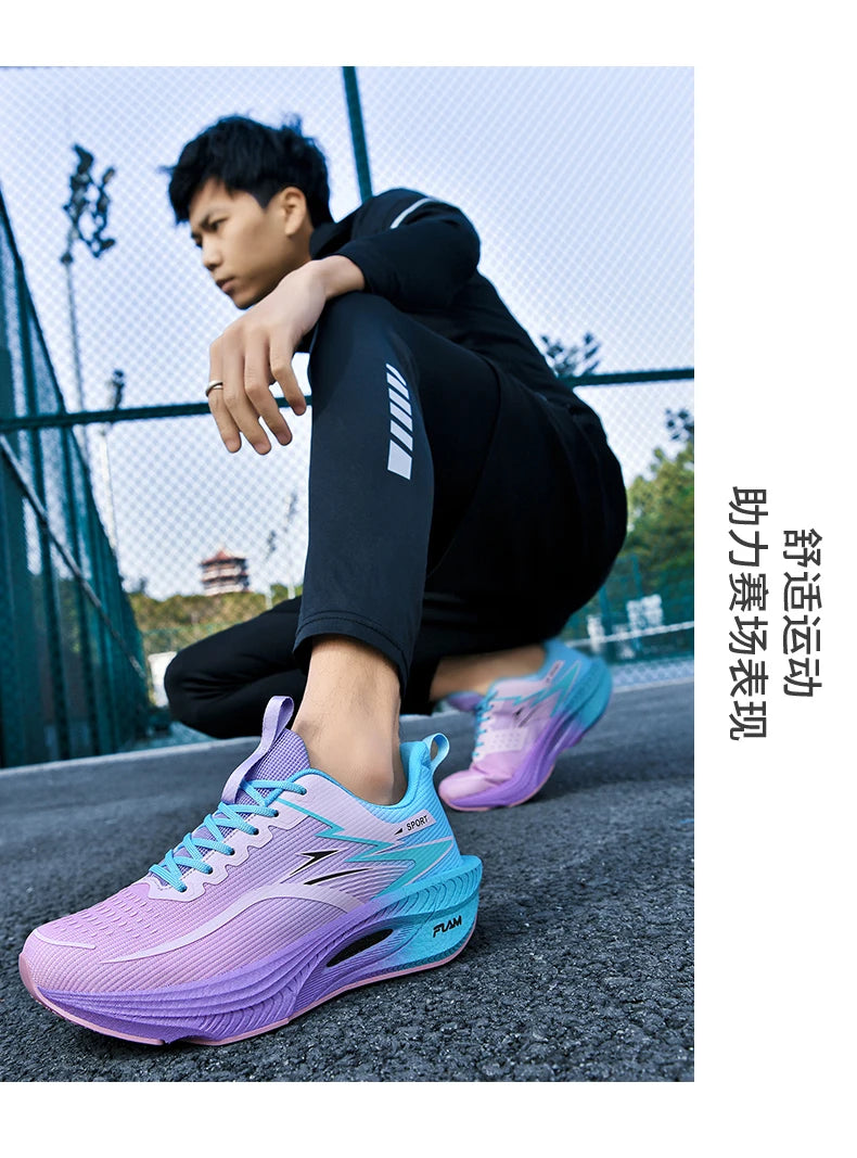 Men's Sports Running Shoes Marathon Air Cushion Breathable Lightweight Comfortable Women's Outdoor Athletic Sneakers Jogging Tennis