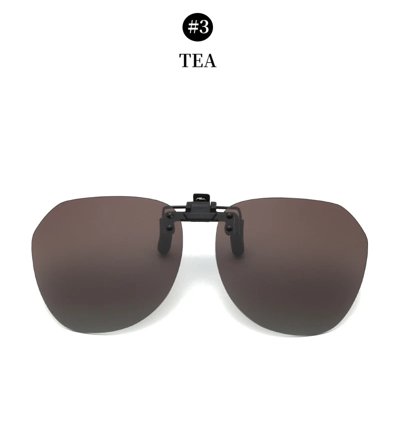Men Fashion Clip On Polarized Sunglasses Lens Women Driver Flash Mirror Lens Sun Clips Glasses Cover Night Vision Eyewear UV400
