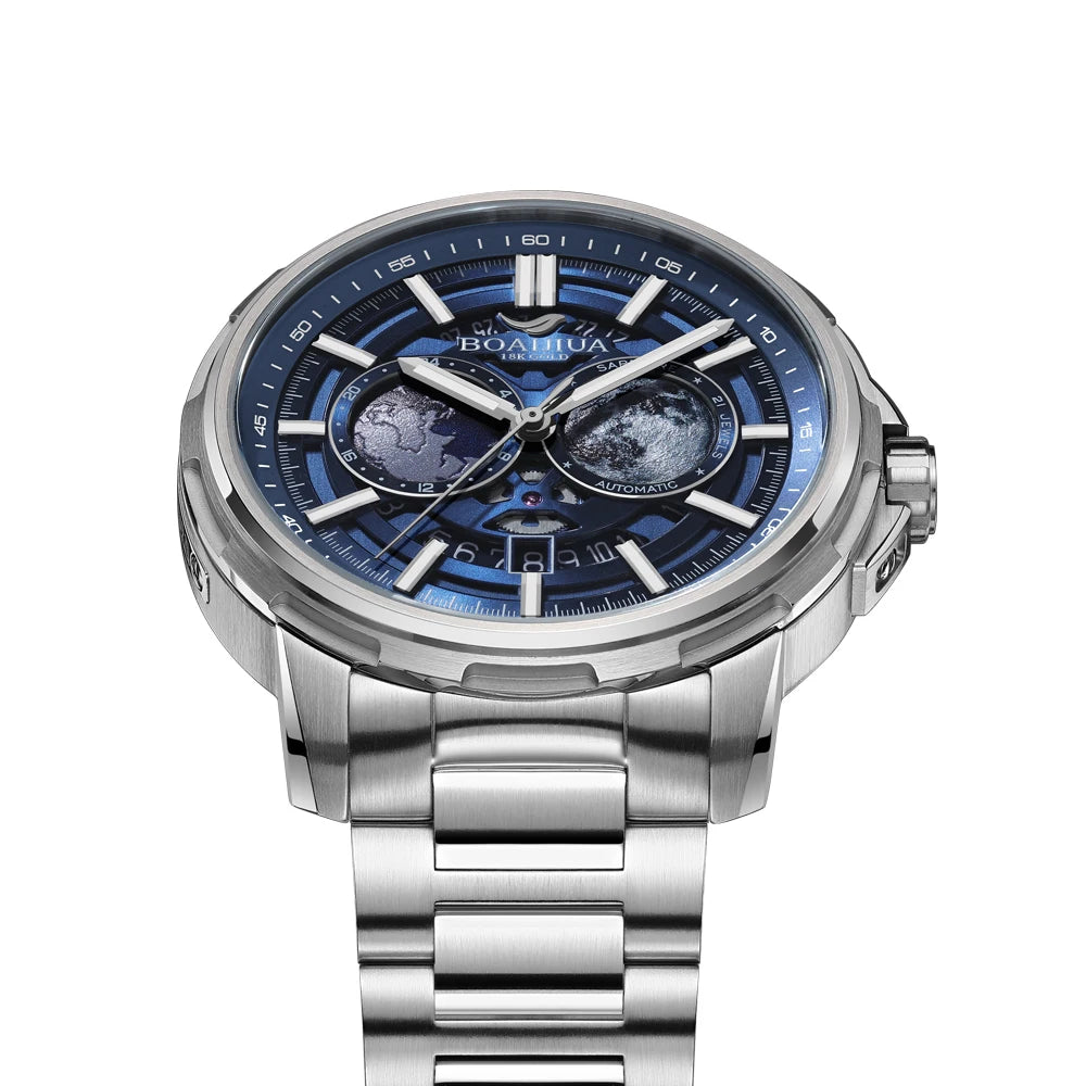 BORIAGE (BOAIJIUA) Automatic Mechanical Watch Creative Starry Sky Watch Water Resistant Mechanical Watches Birthday Gift for Men