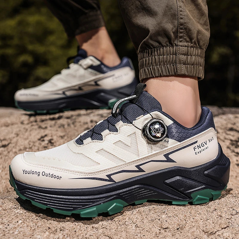Chaussures de randonnée respirantes pour homme — Boucle rotative, semelle antidérapante