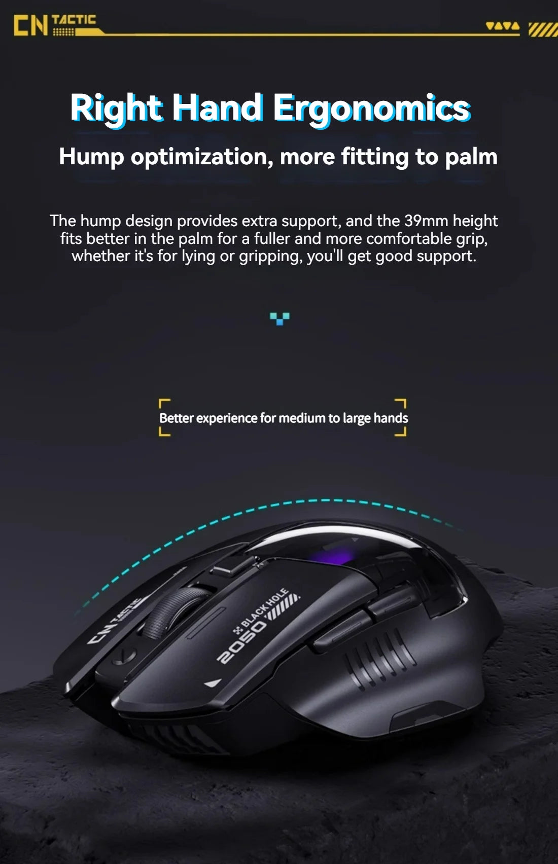 Inphic A9 Explorer V2 Three-mode Gaming Mouse Indicator DPI Adjustable Macro-driver Ergonomics 12000DPI 1000Hz rate of return