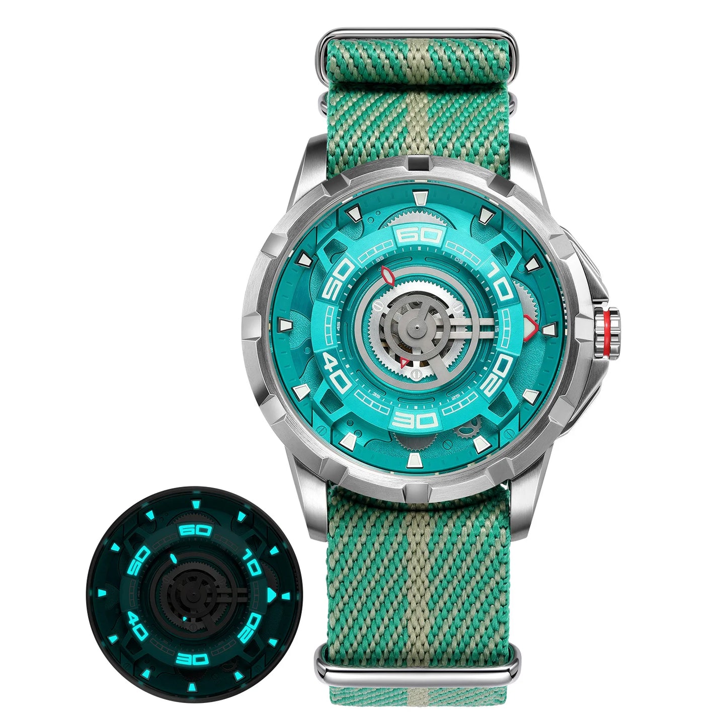 BERNY Automatic Skeleton Watch For Men 3D Dial 5ATM Luminous Sapphire 316L Steel MIYOTA 82S0 Mechanical Top Luxury Men's Watches