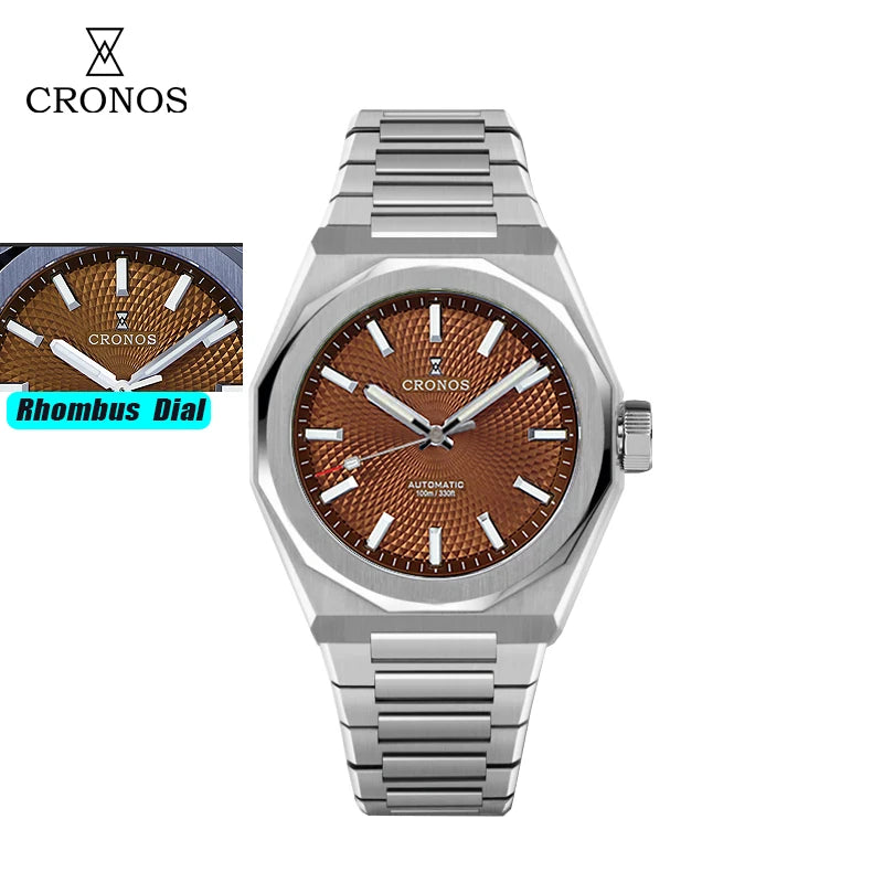 Cronos Luxury Men's Watch 36mm Automatic PT5004 Miyota 90S5 Wristwatches Sapphire 10ATM See-through Case Back L6050 men's watch
