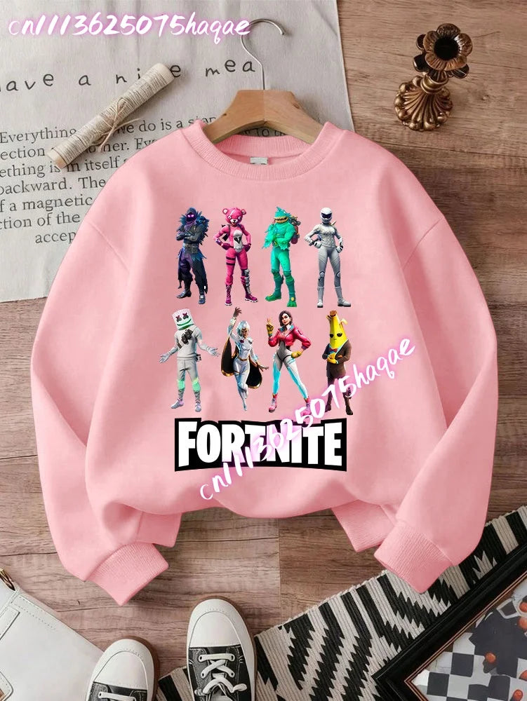 New Fortnites Kids Sweatshirts Cartoon Game Character Printed Hoodie Autumn Casuals Children Tops Winter Baby Boys Clothing