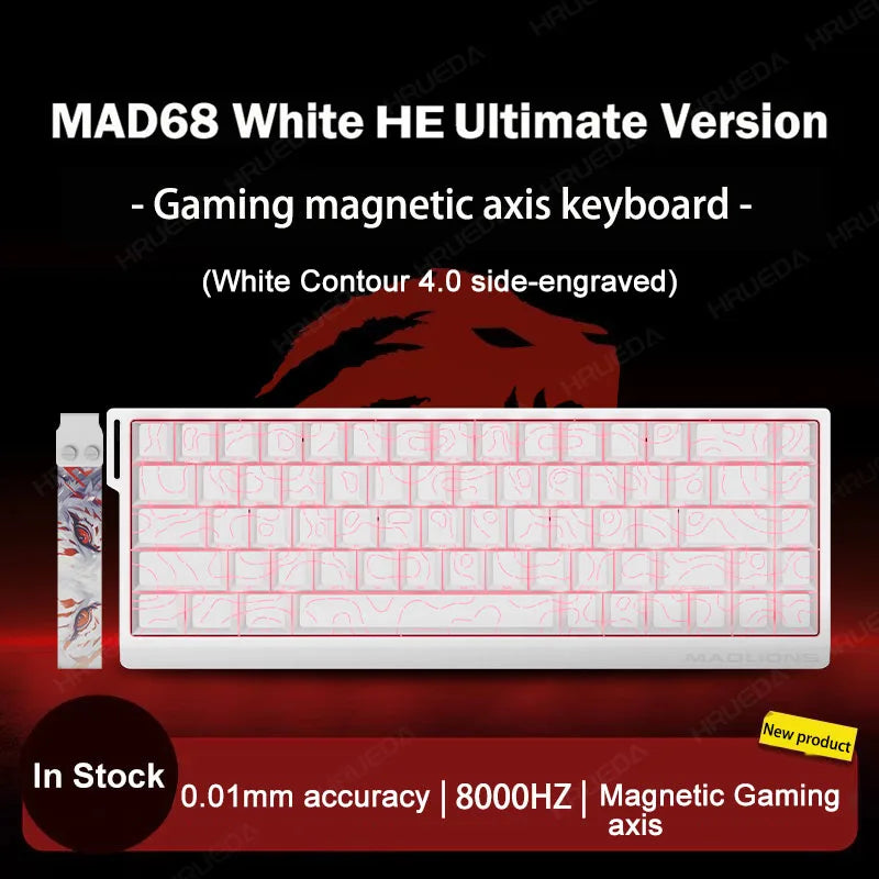 MADLIONS Mad 60he Mad60HE Mad 68HE Teclado mecánico para gaming personalizado con interruptor magnético, cableado, hot swap y tasa de sondeo de 8K
