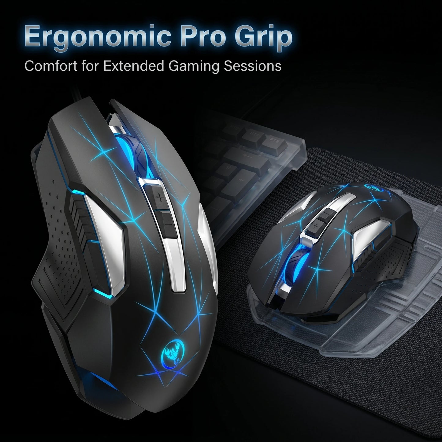 Wireless Gaming Mouse 2.4G Colorful Breathing Light Instant Response No Tangled Cables Work with Gaming Switch