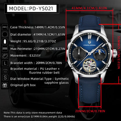 Pagani Design 2025 New 41MM Luxury Automatic Mechanical Men's Watch Stainless Steel 100m Waterproof Pilot Watch reloj hombre