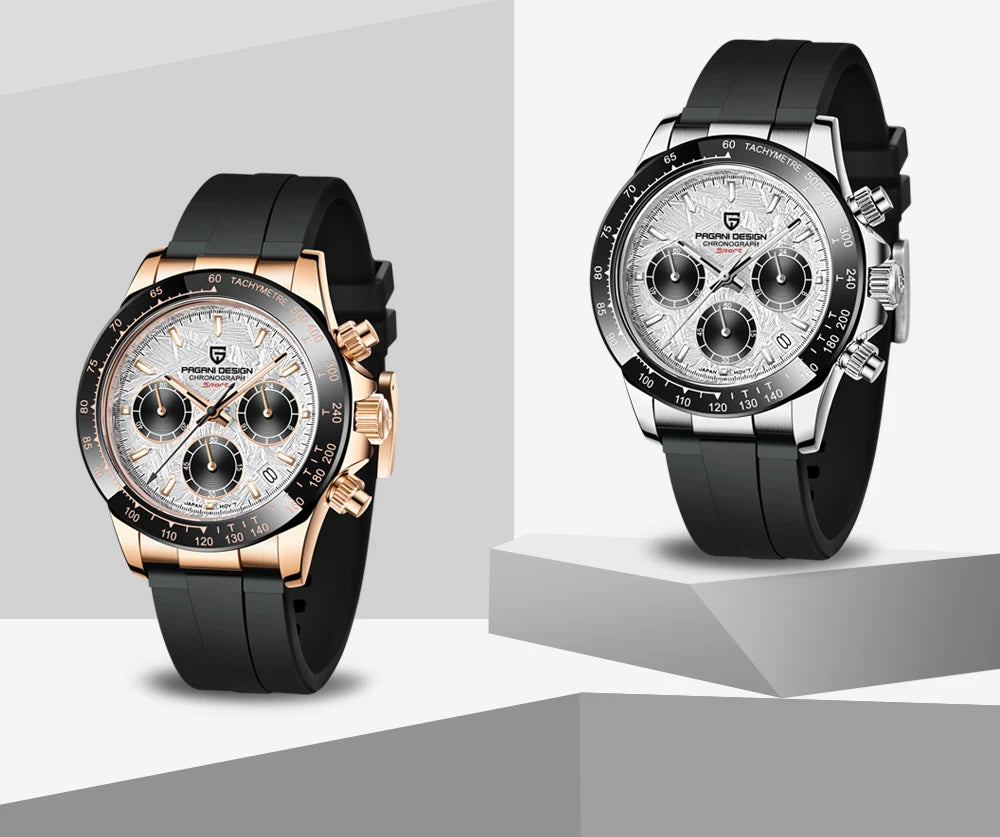 2026 New PAGANI DESIGN PD-1664 Meteorite Dial Fashion Men Quartz Wristwatches 100M Sapphire Glass Chronograph relogio masculino