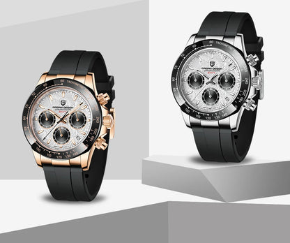 2026 New PAGANI DESIGN PD-1664 Meteorite Dial Fashion Men Quartz Wristwatches 100M Sapphire Glass Chronograph relogio masculino