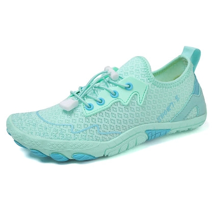 Novos sapatos aquáticos 2025 barefoot para praia e desporto, sapatos de natação antiderrapantes de alta qualidade, sapatos desportivos casuais de cinco dedos unissexo