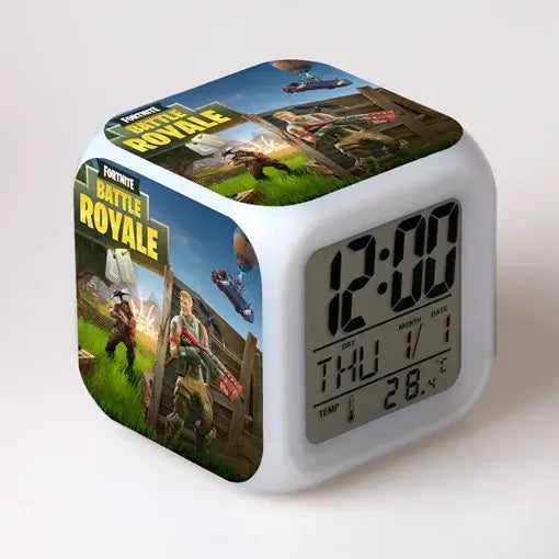 Fortnite Alarm Clock Cute Fashion Cartoon Personalized Creative Kawaii Minimalist LED Alarm Clock Gift for Friends' Birthday