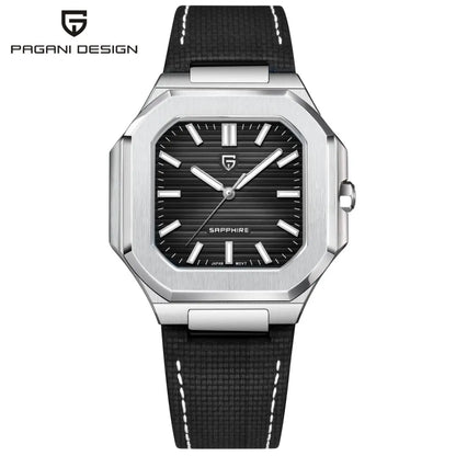PAGANI DESIGN Novo V2 Relógio de Quartzo Quadrado para Homem, Marca de Luxo, Desportivo, Impermeável, Safira, Aço Inoxidável