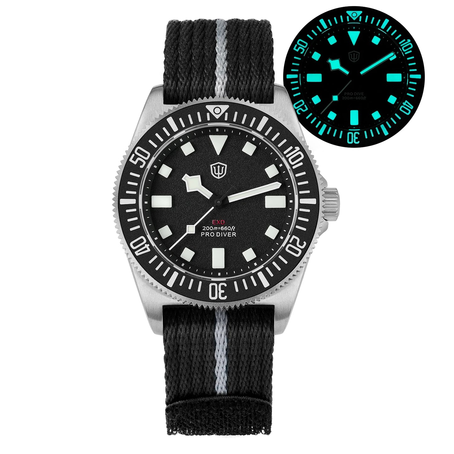 Watchdives EXD 40Mm Titanium Dive Watch Men's VH31 Sweep Quartz Watches 200 Waterproof AR Sapphire BGW9 Luminous 316L Wristwatch