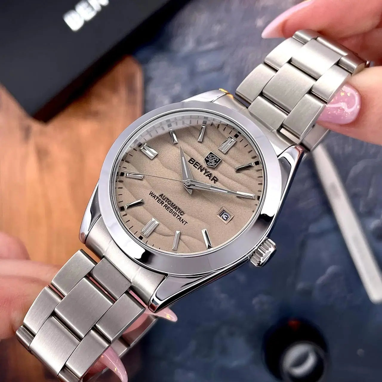 BENYAR Top Sand Series 40mm Hot Selling Mechanical Watch 316L Stainless Steel Simple 5 Bar Waterproof Automatic Men's Watch