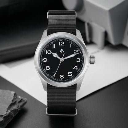 Relógio de Quartzo Vintage Militar Militado ML08 V2 com Movimento VH31, Vidro Duplo de Safira, Luminescência C3 BGW-9, Impermeável, 38mm